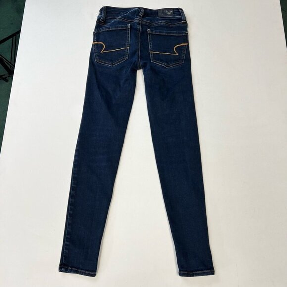 American Eagle Outfitters Womens Skinny Jeans Blue Super Stretch Denim 00 Short - Picture 6 of 11